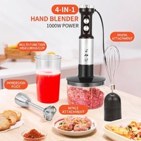 Mixeur plongeant en acier inoxydable 1000W, mixeur plongeant 5 en 1, moteur tout en cuivre, prise EU