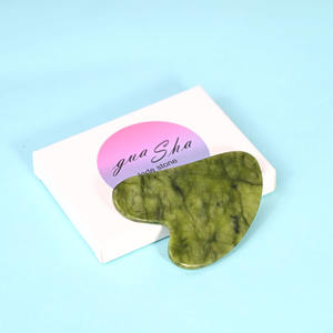 Jade vert naturel Gua Sha pierre faciale lisse Relaxation musculaire froide Guasha Gouache planche de Massage grattoir outils corps - Product Image 4
