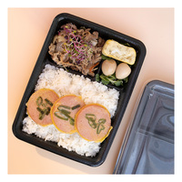 Boîte à bento en mousse PP, 3 compartiments, couvercle à clapet, portable, légère, alternative à la boîte à bento en mousse PS, Ecotainer