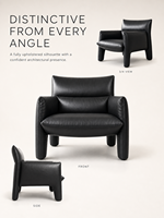 Fauteuil d'appoint moderne rembourré, fabrication directe usine OEM ODM, option en cuir pleine fleur ou tissu, idéal pour salon et chambre à coucher