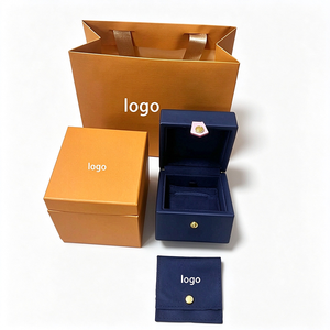 Velvet <b>blue</b> jewelry <b>storage</b> case Genuine leather jewelry <b>box</b> Custombrand Empty Watch <b>Box</b> Set <b>Blue</b> Leather Case Outer <b>box</b> And Bag - Product Image 2