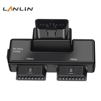 Câble Répartiteur Universel OBD2 1 vers 2, Adaptateur d'Extension OBDII 16 Broches 16 Cœurs avec Interface DC5521 pour Voiture, Camion, Véhicule Électrique