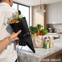 Sac conique de luxe en similicuir pour bouquet, pochette réutilisable pour emballage floral, sac portable pour cadeau floral, mariage ou événement