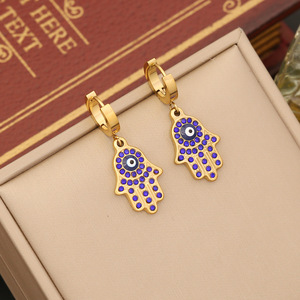 Conjunto de Joias MECYLIFE: Colar de Aço Inoxidável e Pulseira Olho Grego <span class=keywords><strong>Hamsa</strong></span> com Corrente Dupla - Product Image 3