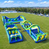 Jeux gonflables géants commerciaux d'extérieur : Parcours d'obstacles gonflable pour enfants et adultes, jeux sportifs gonflables