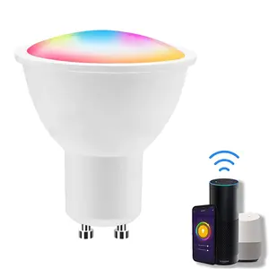 Tuya WiFi LED Spot Light Bulb 5W GU10 dimmerabile Spotlight RGBW Light funziona con Alexa Echo, Google Home Voice/APP Control