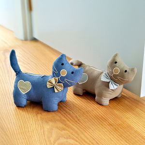 Butée de porte en tissu motif chaton bleu, décorative, durable, pour la maison - Product Image 3