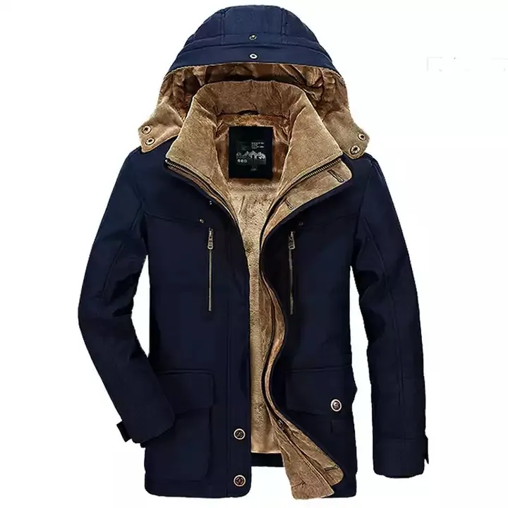 Thicken Warm hooded fashion men's coat Leisure custom windproof for men Windbreaker winter plus size men's jackets