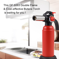 Briquet torche au butane rechargeable GF-9263, le plus puissant, à flamme réglable, portable et coupe-vent, idéal pour la soudure