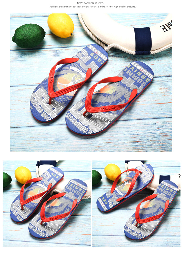 Cheap flip flop pe slides slipper sandals summer beach slippers printed for men flip flops manufacturer