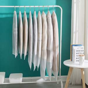 ถุงใส่เสื้อผ้ากันฝุ่น ผ้าคลุมแขวนแบบใสสำหรับเสื้อผ้า เสื้อโค้ท ซักได้ สีขาว 10 แพ็ค - Product Image 2