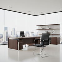 Chaise de bureau pivotante de direction avec cadre en acier, cuir synthétique, design ergonomique