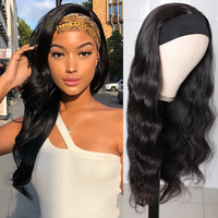 Perruque Bandeau Cheveux Naturels Vietnamiens Ondulés Remy Vierge Non Traités Longs Sans Colle Vente en Gros pour Femmes Noires