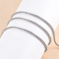 Серебряные/золотистые блестящие цепочки из нержавеющей стали с подвеской в виде цветка (1.6/2.2/3.4 мм) для женщин, оптом/дропшиппинг