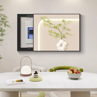 Décoration Murale Horizontale Encadrée pour Compteur Électrique Style Nordique, Tableau Mural Luxe Doré Motif Cerf Porte-Bonheur, Peinture Suspendue pour Boîtier de Distribution