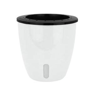 Pot de fleurs auto-arrosant coloré, pot de plante auto-arrosant pour jardin extérieur, haute qualité, blanc moderne, support de plante, finition lisse et brillante - Product Image 1