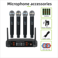 Système de microphone sans fil professionnel Demao à 4 canaux Microphone de performance de scène d'église de karaoké à main
