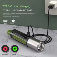 Lampe torche tactique LED portable, indice de protection IP65, en plastique, rechargeable par USB, portée du faisceau réglable de 300 m, batterie 18650, autonomie de 8 à 16 heures, camping