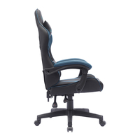 Meilleur choix de chaise d'ordinateur de bureau en cuir véritable bleu design à dossier haut