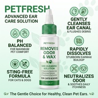 Gouttes Nettoyantes Luxe pour Oreilles d'Animaux 50ml – Dissolvant de Cérumen Chien Chat, Contrôle des Odeurs, Solution Nettoyante à l'Acide Hypochloreux pour un Confort Optimal de l'Animal
