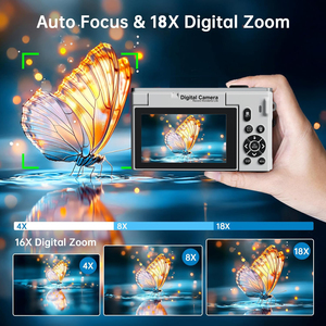 Hot Sale 180&deg; Flip Screen Selfie 4K Digital Camera 18* <strong>Zoom</strong> <strong>Max</strong> 75mp Photos Built in LED Light for Vlog Live Sreaming - Product Image 5