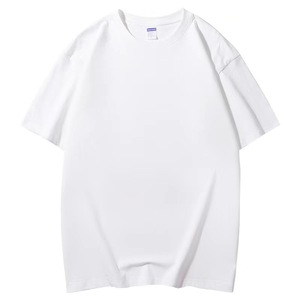 100% Cotton O-Neck T-Shirt Men Regular Fit Short Sleeve Knitted Tee <b>Blank</b> Streetwear Casual Wear - Product Image 2
