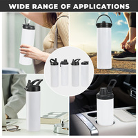 Gobelet isotherme droit et fin en acier inoxydable de 20 oz pour sublimation, avec couvercle et paille