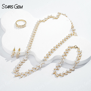 Ensembles <span class=keywords><strong>de</strong></span> bijoux en <span class=keywords><strong>diamant</strong></span> certifiés <span class=keywords><strong>de</strong></span> luxe, bague en or 18 carats personnalisée, boucles d'oreilles, <span class=keywords><strong>bracelet</strong></span>, collier, parure <span class=keywords><strong>de</strong></span> bijoux en <span class=keywords><strong>diamant</strong></span> <span class=keywords><strong>de</strong></span> laboratoire pour femmes - Product Image 1