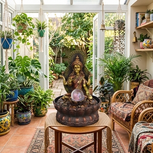 Resistex Dollal religiosa <span class=keywords><strong>Dolla</strong></span> Water Featsex Dolltain decorazione della casa Ome decorazione resina ecologica buddismo nautico India - Product Image 4