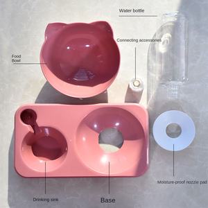 Tigela para Gato e Cachorro com Dispensador Automático de Água Proteção Cervical Forma de Orelha de Gato Tigela Dupla Integrada Atacado - Product Image 4