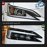 Nouveaux phares LED à lentille carrée triple 6000K pour Lexus ES 2018-2024 ES200/ES260 avec feux de jour DRL à double crochet, sans modification de pare-chocs