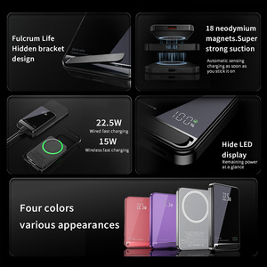 Xách tay 5000mAh siêu mỏng từ không dây sạc nhanh chóng di động Đại số hiển thị chức năng - Product Image 3