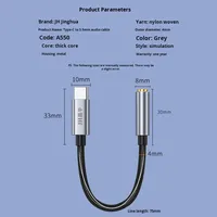 Jinghua alta calidad tipo C a 3,5mm Cable adaptador de Audio conector USB Puerto C para teléfonos Android con chaqueta de PVC