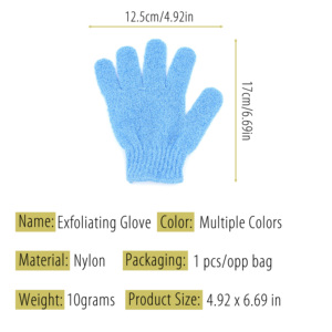 Gants exfoliants en nylon pour la douche et le <span class=keywords><strong>gommage</strong></span> corporel - Mitaines pour éliminer les peaux mortes, brosses de bain pour usage domestique - Product Image 5