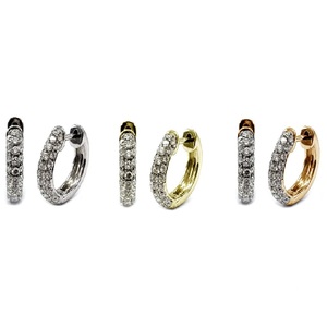 Boucles d'oreilles créoles en or blanc 18 carats de la série Love, serties de diamants naturels, bijoux fins pour femmes, style tendance, cadeau pour mariage ou fête - Product Image 4