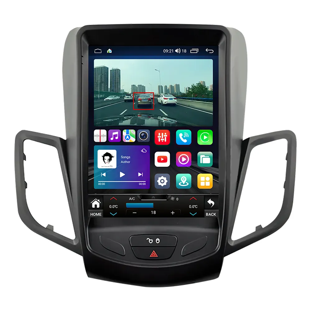 Lehx Wifi Dsp 2din Android 13 Autoradio Multimedia Voor Ford Fiesta Mk7 2009-2016 Carplay Stereo 'S Gps Tesla Stijl