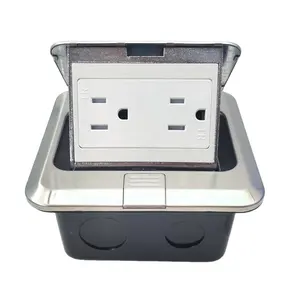 iGERCN brand stainless steel fast Pop Up Floor electrical Outlet Box, floor receptacles, Power Boxes Kit 15A Duplex Receptacle