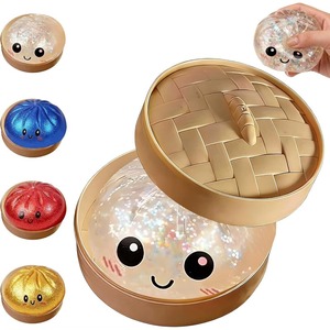 Pelota antiestrés de pectina sintética de alta transparencia con purpurina, tipo dumpling, de apriete completo, misteriosa - Product Image 1