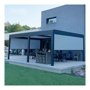 Pergola mái có thể thu vào cơ giới với đèn <span class=keywords><strong>LED</strong></span> | cấu trúc nhôm chịu thời tiết cho sân, vườn - Product Image 6