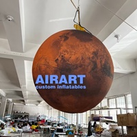 Planète gonflable de 1 m pour exposition muséale aérospatiale - Planètes suspendues gonflables LED personnalisées de grande taille - Planètes du système solaire gonflables