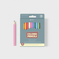 Boîtes de crayons de couleur biodégradables personnalisées avec logo, en carton, avec crochet de suspension et fenêtre, pour cadeaux, artisanat, papeterie, stylos