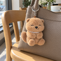 Porte-clés personnalisés en peluche douce, style dessin animé, petit ours en peluche, adorable porte-clés en peluche pour sac