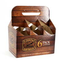 Caja de Cartón Kraft Personalizada para 4, 6 u 8 Bebidas, Caja de Cartón Corrugado para Cerveza, Caja Portadora para Seis Botellas de Jugo