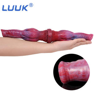 LUUK Neue Ideen Super Long Double <span class=keywords><strong>Dildo</strong></span> Silikon Tier Hund <span class=keywords><strong>Penis</strong></span> Big Knot Anal Plug Sexspielzeug <span class=keywords><strong>Dildo</strong></span> Produkte für Lesben Homosexuell - Product Image 5