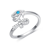 Bijoux pour femmes Bague en argent sterling 925 plaqué or blanc avec zircon turquoise