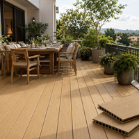 Tarima Ecológica de Material Compuesto Ynori, Diseño de Madera Hueca con Vetas de Roble, 23 mm, 160 mm, Canal Redondo para Patio, Impermeable, Directo de Fábrica