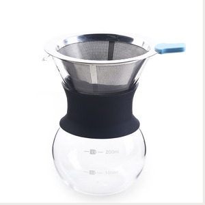 Verser sur la <span class=keywords><strong>cafetière</strong></span>, <span class=keywords><strong>cafetière</strong></span> élégante avec Carafe en verre, <span class=keywords><strong>filtre</strong></span> <span class=keywords><strong>Permanent</strong></span> en acier inoxydable - Product Image 2
