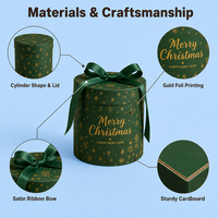 Boîte Cadeau Ronde Décorative pour Gâteaux, Desserts, Biscuits, Muffins et Scones – Emballage en Papier Coloré pour Noël