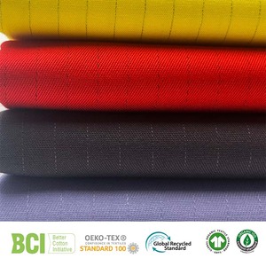 Tissu antistatique en grille BCI GRS OCS 32x32 CVC 60 <span class=keywords><strong>coton</strong></span> 40 polyester 150GSM 130x70 pour vêtements <span class=keywords><strong>de</strong></span> travail et uniformes <span class=keywords><strong>de</strong></span> station-service - Product Image 5
