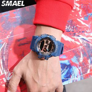 Reloj SMAEL 8043 para Hombre con Doble Pantalla Analógica y Digital, Cronógrafo, Alarma, Resistente al Agua, Reloj de Pulsera LED con Fecha - Product Image 1